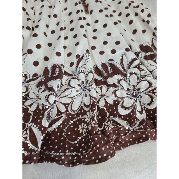 Indian Tropical women's polka dot midi Skirt Prairie 100% cotton Sequins Career - Picture 5 of 8